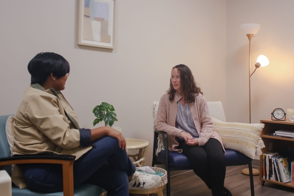 two people in a counseling session